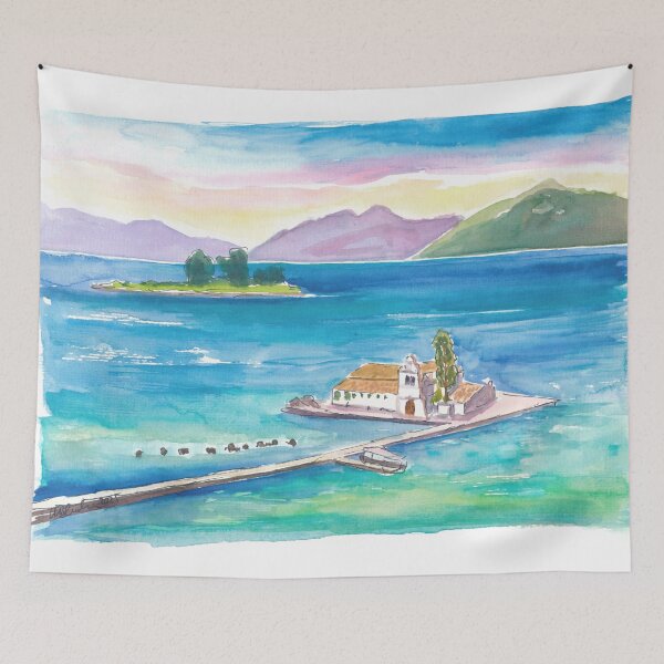 Item preview, Corfu’s Pondikonisi Under Ionian Skies, Greece Calling designed and sold by artshop77.