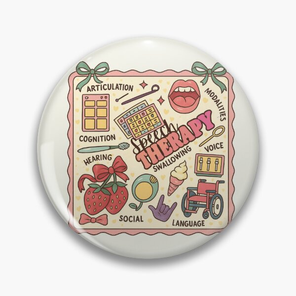 Item preview, Speech Therapy Therapist Pathologist Retro Cute Bows Stamp designed and sold by SunfullyYours.