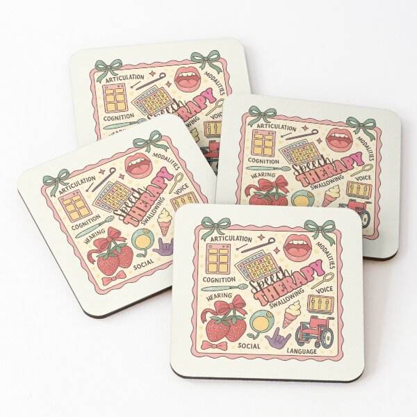 Item preview, Speech Therapy Therapist Pathologist Retro Cute Bows Stamp designed and sold by SunfullyYours.