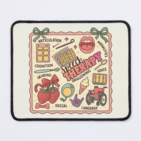 Item preview, Speech Therapy Therapist Pathologist Retro Cute Bows Stamp designed and sold by SunfullyYours.