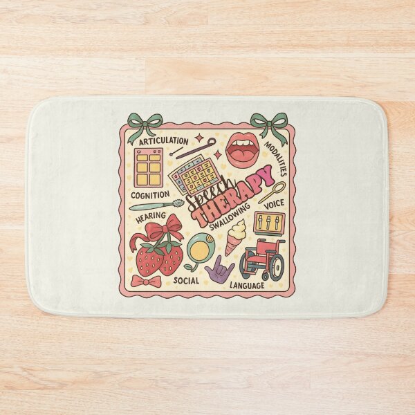 Item preview, Speech Therapy Therapist Pathologist Retro Cute Bows Stamp designed and sold by SunfullyYours.