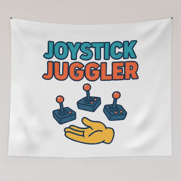 Item preview, Retro Gamer Joystick Juggler Funny Arcade T-Shirt Design designed and sold by The-T-In-Retro.