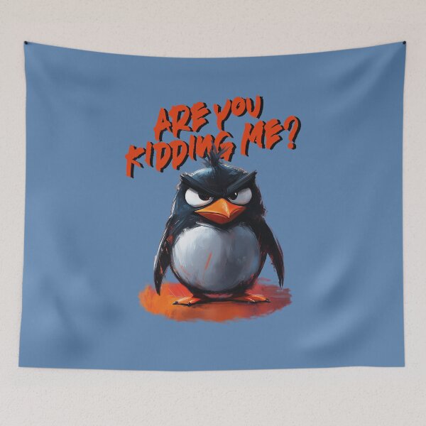 Item preview, Funny Angry Penguin – "Are You Kidding Me?" Cartoon Sarcastic T-Shirt designed and sold by RK-ART-DESIGN.