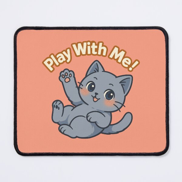 Item preview, Blue British Kitten Reaching Playfully designed and sold by Yuliya Brush.