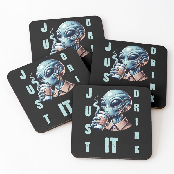Item preview, Just drink it - Alien drinks coffee designed and sold by ReneMM.