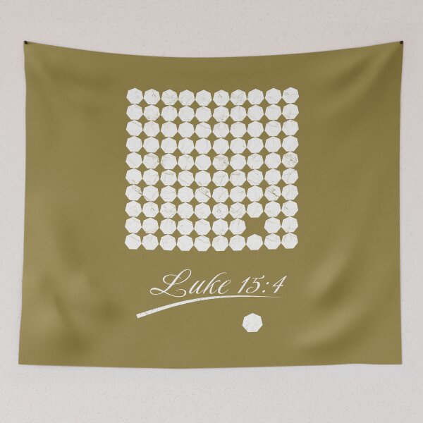 Item preview, christian abstract minimal art - parable of the lost sheep- luke 15 4 -white designed and sold by ZechJohnRB.