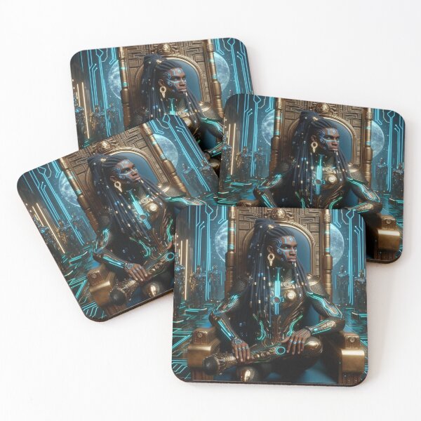 Item preview, Cyber Crowned – Afro-Futuristic King on Throne designed and sold by RushPrints88.
