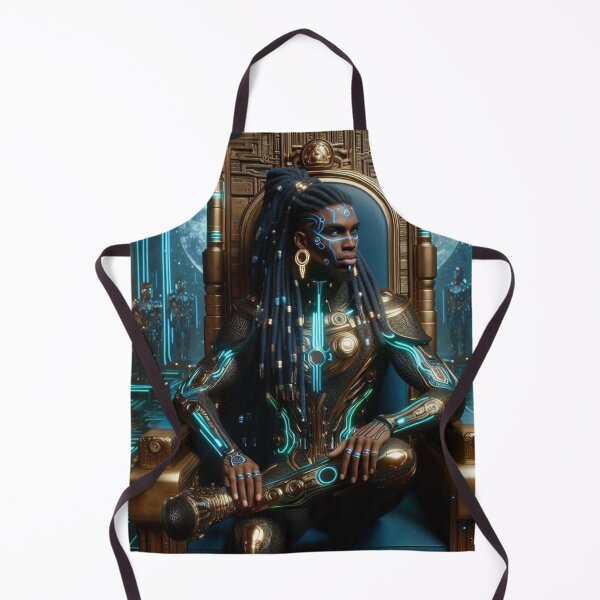 Item preview, Cyber Crowned – Afro-Futuristic King on Throne designed and sold by RushPrints88.