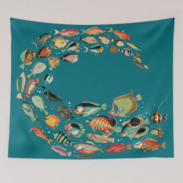 Item preview, Exotic Fish Illustrations: Colorful Marine Art Print designed and sold by Starpuffdesign.