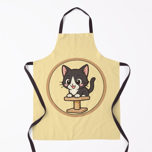 Item preview, Tuxedo Kitten Curious On Cat Tower designed and sold by Yuliya Brush.