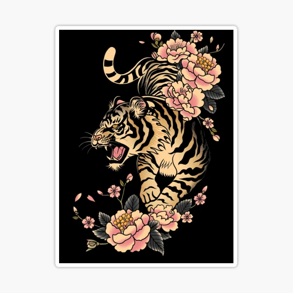 ꕤn'tigerさま専用ꕤ Japanese tiger with pink flowers