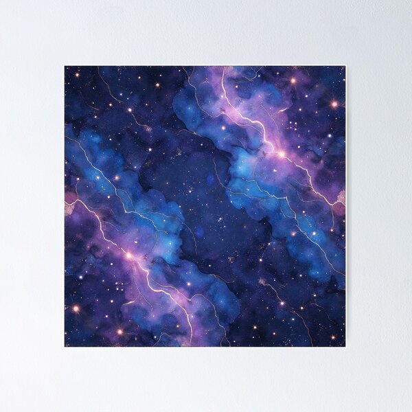 Item preview, Blue Galaxy Cloud Marble Texture – Seamless Star Nebula Pattern designed and sold by Wordsmith-Wear.