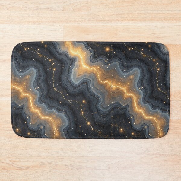 Item preview, Black Gold Galaxy Marble Texture – Seamless Celestial Stone Design designed and sold by Wordsmith-Wear.