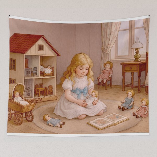Item preview, A girl plays with her dolls designed and sold by Steffani Lehmann.