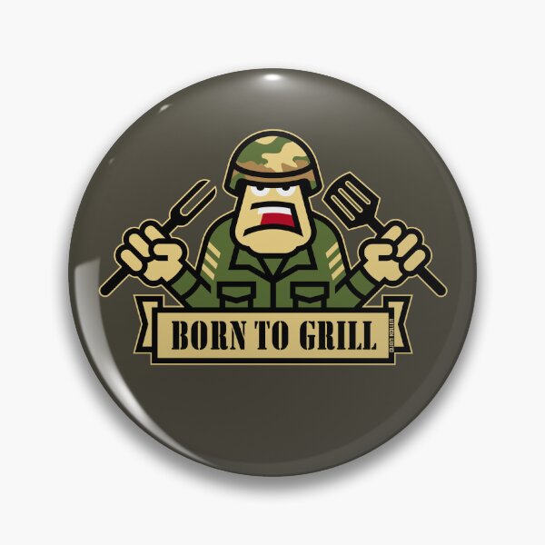 Item preview, Born To Grill (Grilling / BBQ / Barbecue / Army / Outline) designed and sold by Roderix.