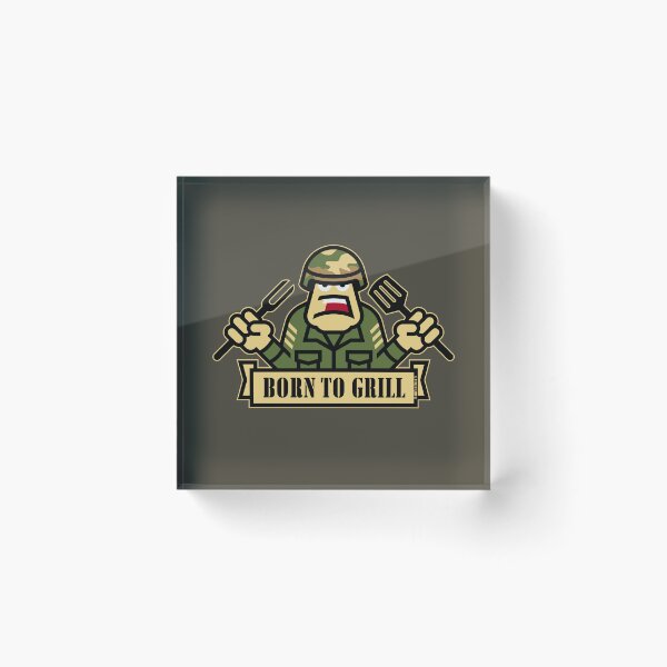 Item preview, Born To Grill (Grilling / BBQ / Barbecue / Army / Outline) designed and sold by Roderix.