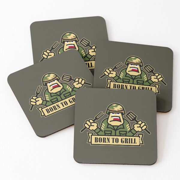 Item preview, Born To Grill (Grilling / BBQ / Barbecue / Army / Outline) designed and sold by Roderix.