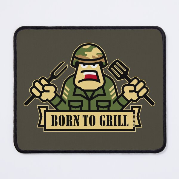 Item preview, Born To Grill (Grilling / BBQ / Barbecue / Army / Outline) designed and sold by Roderix.