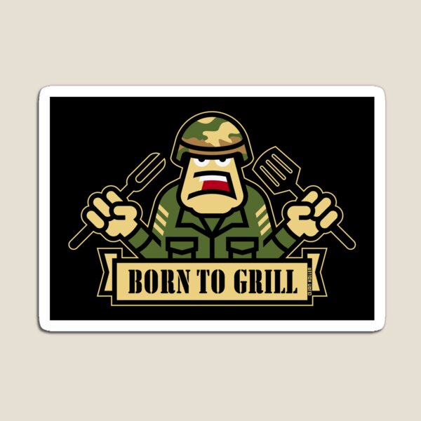 Item preview, Born To Grill (Grilling / BBQ / Barbecue / Army / Outline) designed and sold by Roderix.