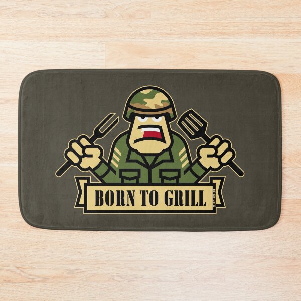 Item preview, Born To Grill (Grilling / BBQ / Barbecue / Army / Outline) designed and sold by Roderix.