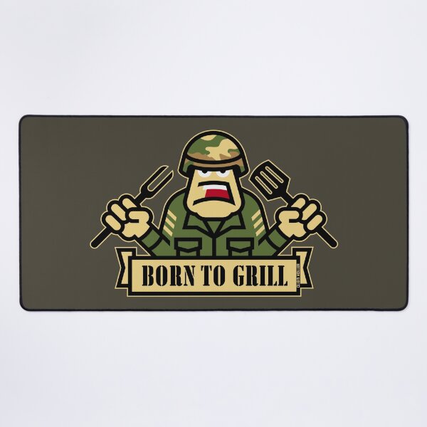 Item preview, Born To Grill (Grilling / BBQ / Barbecue / Army / Outline) designed and sold by Roderix.
