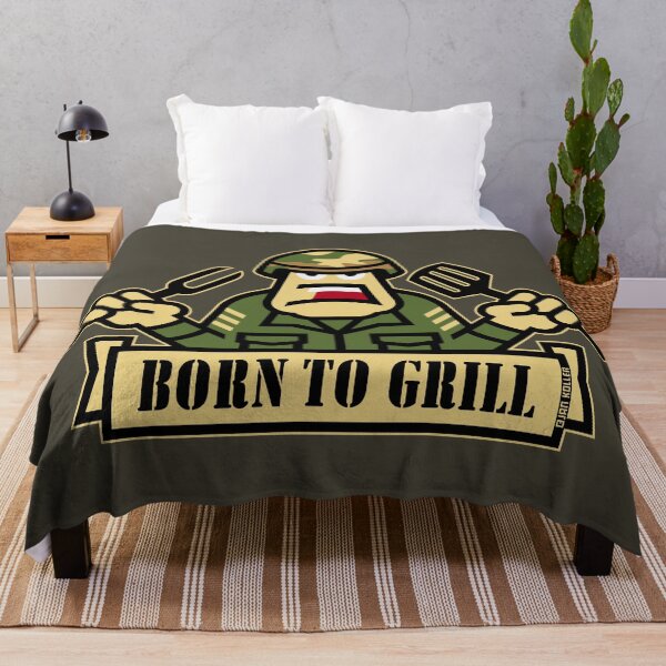 Item preview, Born To Grill (Grilling / BBQ / Barbecue / Army / Outline) designed and sold by Roderix.
