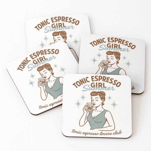 Item preview, TONIC ESPRESSO GIRL Summer – retro vintage design | Gift for tonic espresso lovers designed and sold by Graphicarium Shop.