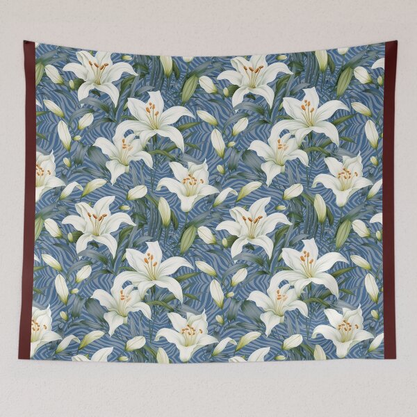 Item preview, lilies with zebra stripes	 designed and sold by Alessandro Remo Mazzoni Remotextiles.