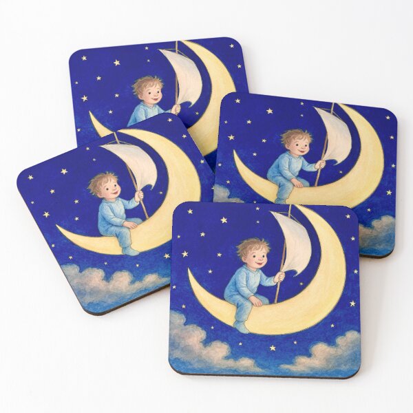 Item preview, The Little Häwelmann - A boy sits on the moon designed and sold by Steffani Lehmann.