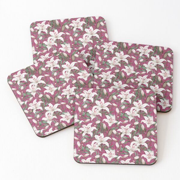 Item preview,  lilies with zebra stripes pink designed and sold by Alessandro Remo Mazzoni Remotextiles.