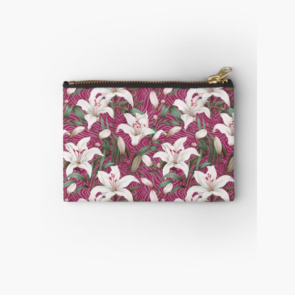 Item preview,  lilies with zebra stripes pink designed and sold by Alessandro Remo Mazzoni Remotextiles.