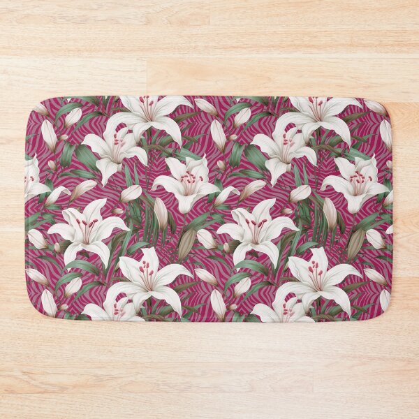 Item preview,  lilies with zebra stripes pink designed and sold by Alessandro Remo Mazzoni Remotextiles.