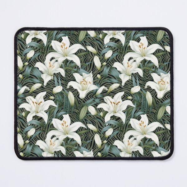 Item preview, lilies with zebra stripes black designed and sold by Alessandro Remo Mazzoni Remotextiles.