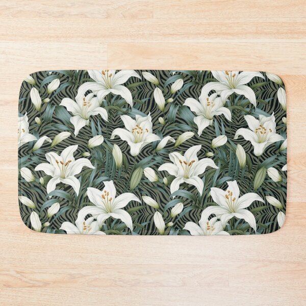 Item preview, lilies with zebra stripes black designed and sold by Alessandro Remo Mazzoni Remotextiles.