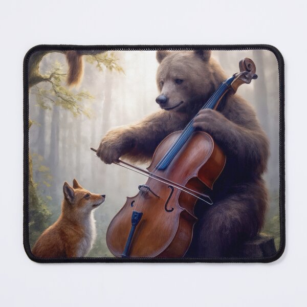 Item preview, Bear Playing the Cello In a Misty Forest designed and sold by Maria Dryfhout.