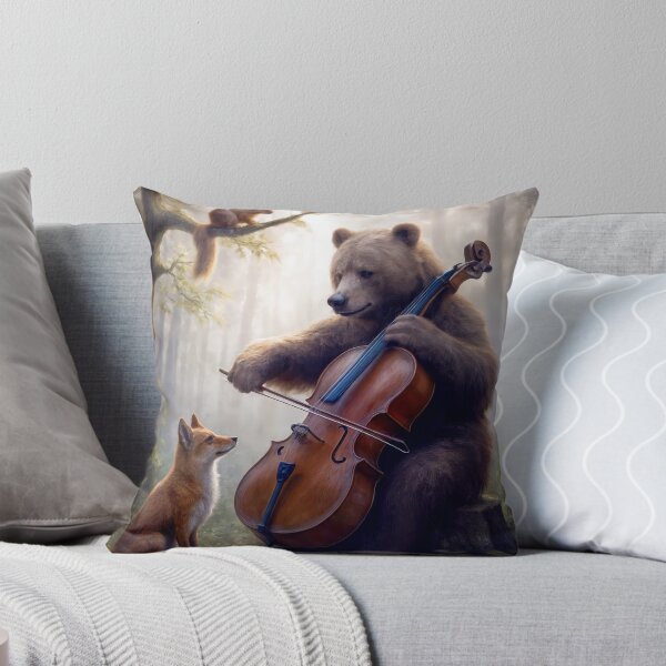 Item preview, Bear Playing the Cello In a Misty Forest designed and sold by Maria Dryfhout.