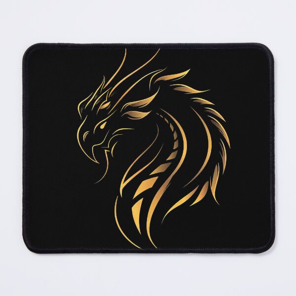 Item preview, Gold Tribal Dragon Head – Bold Mythical Tattoo-Inspired Design designed and sold by EmiBarDesign.