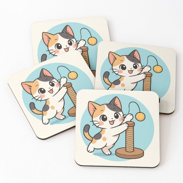 Item preview, Calico Kitten On Tiny Scratcher designed and sold by Yuliya Brush.