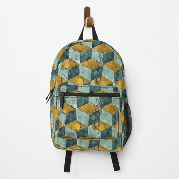 Item preview, watercolor cubes handmade green gold designed and sold by Alessandro Remo Mazzoni Remotextiles.