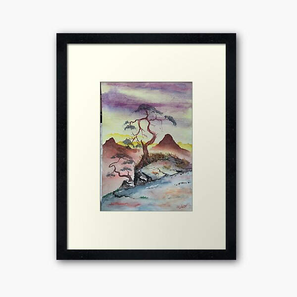 Item preview, Trees on the cliff, watercolour painting. designed and sold by Dwyte2U2.