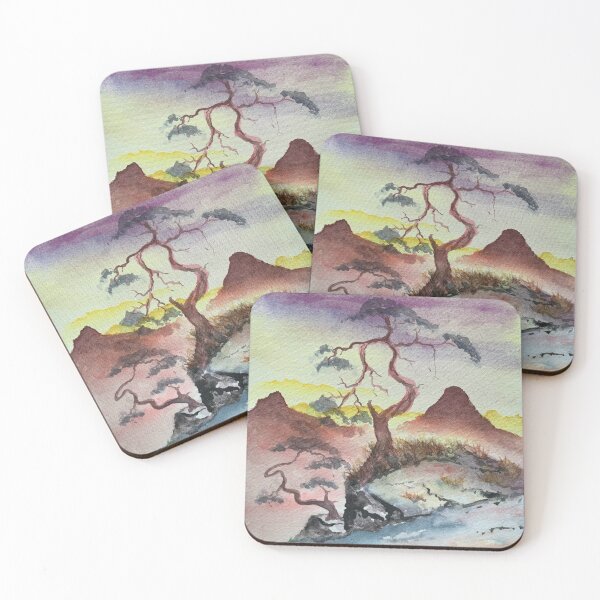 Item preview, Trees on the cliff, watercolour painting. designed and sold by Dwyte2U2.