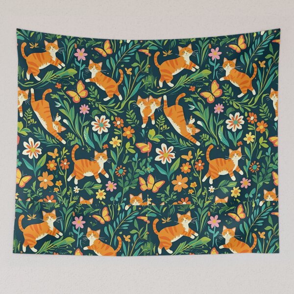 Aperçu de l'œuvre Motif de chat orange créée et vendue par PatronesKawai.