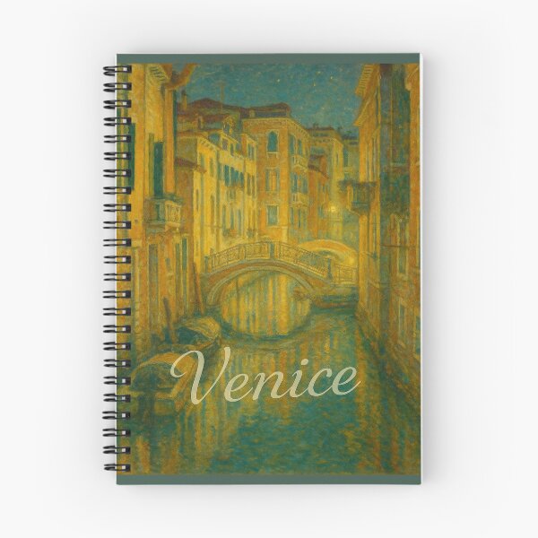 Item preview, Impressionist Venice Canal Night Scene Bridge and Gondolas designed and sold by Maljonic.