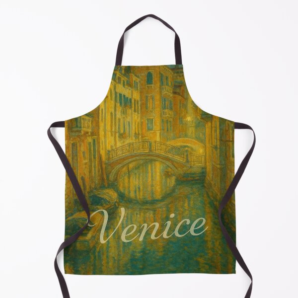 Item preview, Impressionist Venice Canal Night Scene Bridge and Gondolas designed and sold by Maljonic.