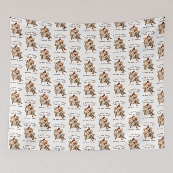 Item preview, I love books and my dog and maybe 3 people designed and sold by KatelynMitalski.