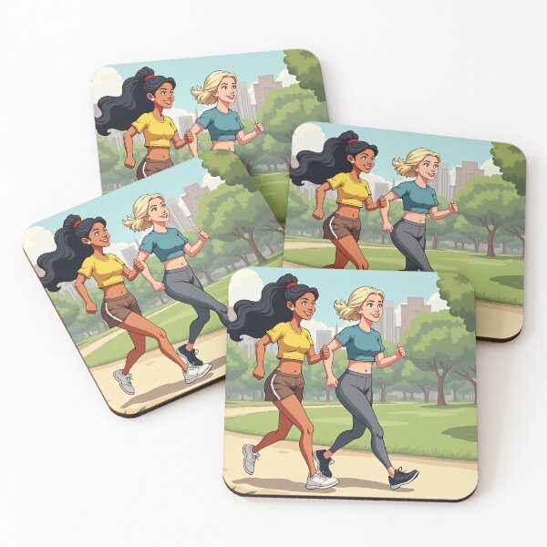 Item preview, "Runners chatting in the calm park" designed and sold by Tecno-Art-Land.
