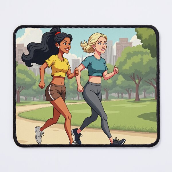 Item preview, "Runners chatting in the calm park" designed and sold by Tecno-Art-Land.