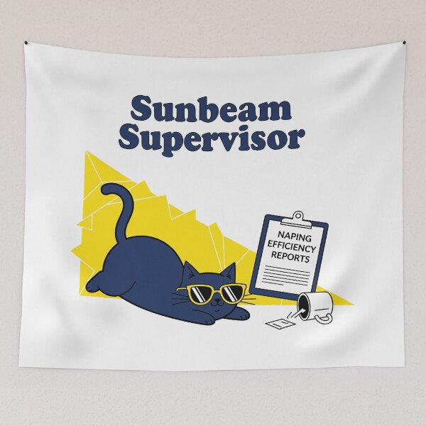 Item preview, Sunbeam Supervisor - Lazy Cat on Duty designed and sold by Amir Faysal.
