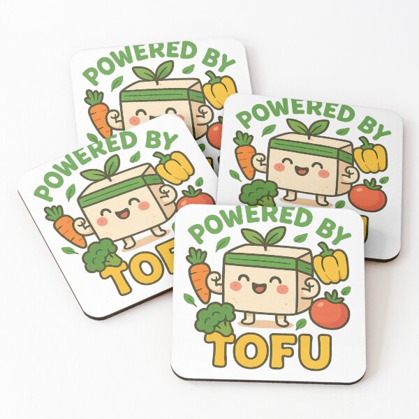 Item preview, Powered by Tofu – Cute Vegan Cartoon Character designed and sold by SkyyWorks.