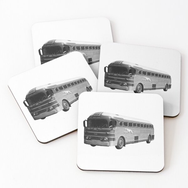 Item preview, Black and White Vintage Greyhound Bus designed and sold by PIXEL POP DESIGNS - Beyond the Norm!.